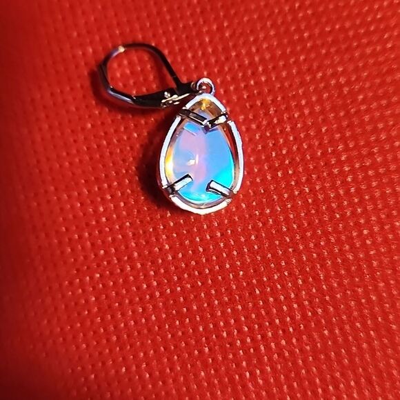 Purple Teardrop Earrings - Picture 3 of 4